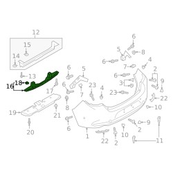 SOPORTE CENTRAL DE FASCIA TRASERA MAZDA 3 SEDAN 2019 - 2025