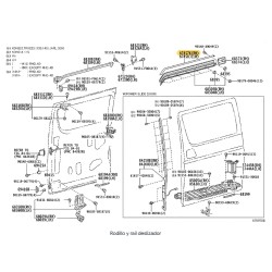 MOLDURA CROMADA INTERIOR DE PUERTA CORREDIZA TOYOTA HIACE