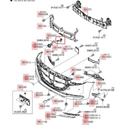 CLIP SUJECIÓN DE PARRILLA RADIADOR Y FASCIA DELANTERA MAZDA 3 Y 6 2014 - 2018