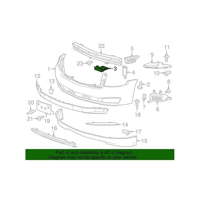 SOPORTE INFERIOR DE FASCIA DELANTERA L/R  SUBURBAN / ESCALADE 2015-2020