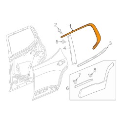 MOLDURA DE PUERTA TRASERA IZQUIERDA GMC ACADIA 2017 - 2023