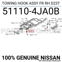 GANCHO REMOLQUE DELANTERO NISSAN FRONTIER D40 2005 - 2014